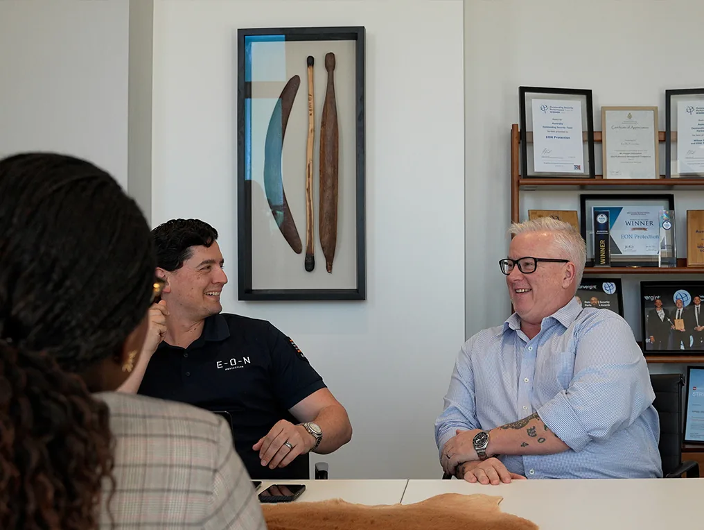 EON Protection team members in conversation